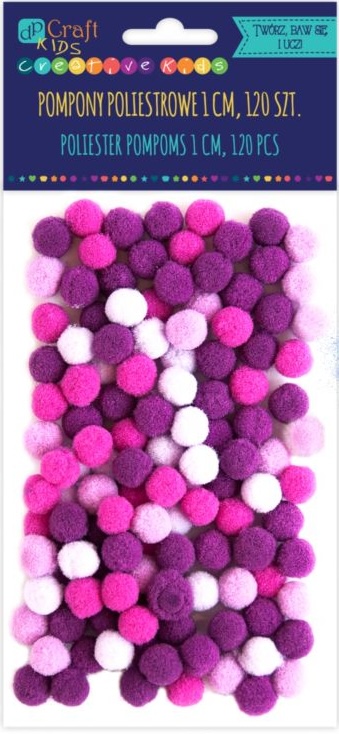 Pompoane Fandy - 10 mm, 120 buc, roz/violet