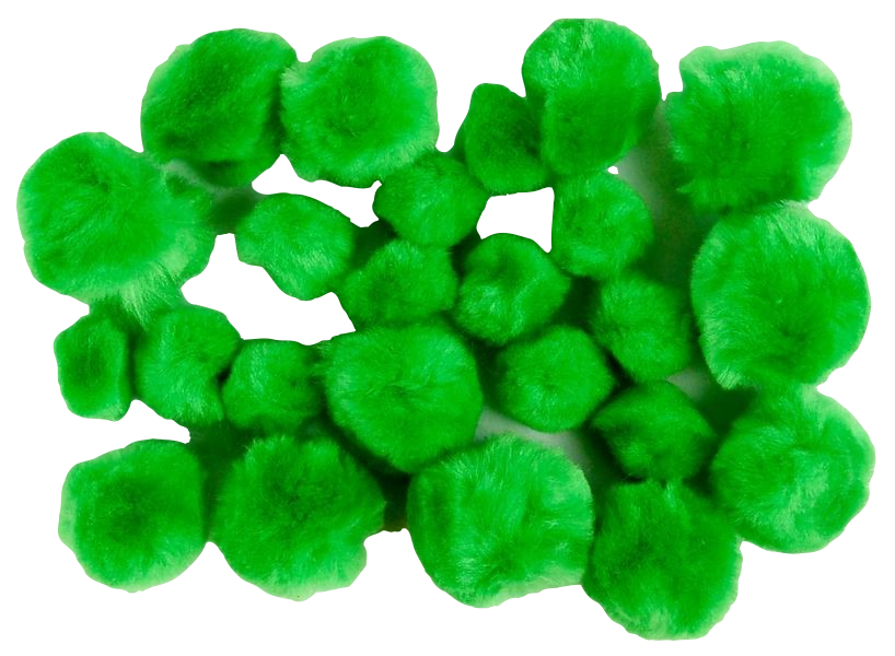 Pompoane Fandy - 24 buc., 3 marimi, verde neon