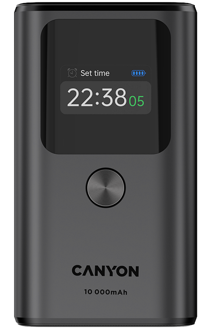 Baterie portabilă  Canyon - OnPower 130 TFT, 10000 mAh, Dark Grey