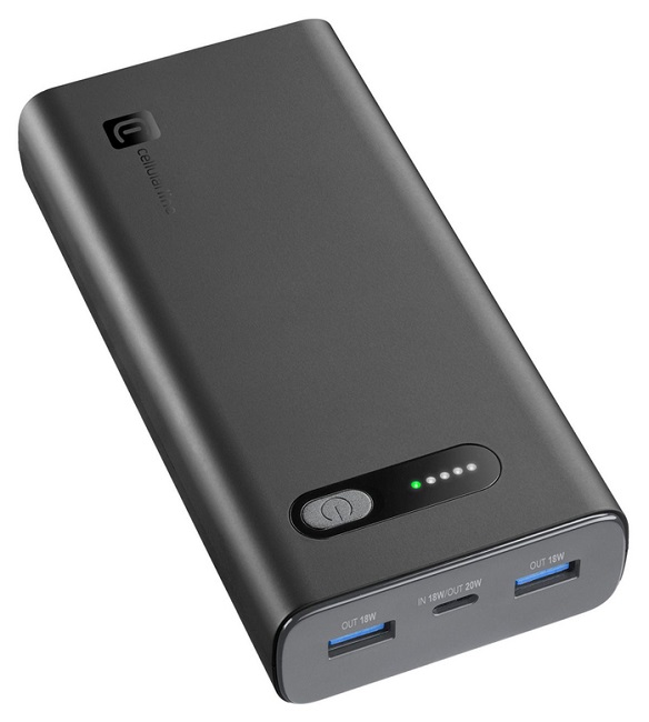 Baterie portabilă  Cellularline - Fast Turbo PD, 20 000 mAh, negru