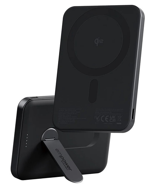 Baterie portabilă PanzerGlass - Rotate Stand, 5 000mAh, negru