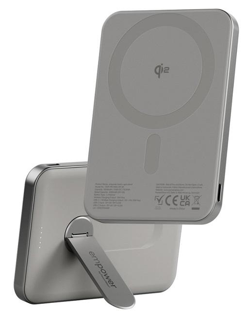 Baterie portabilă PanzerGlass - Rotate Stand, 5 000mAh, Titanium