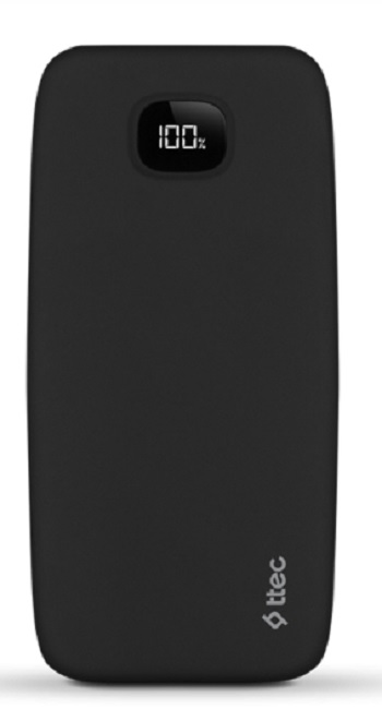 Baterie portabilă ttec - ChargeUp LCD, 20 000 mAh, negru