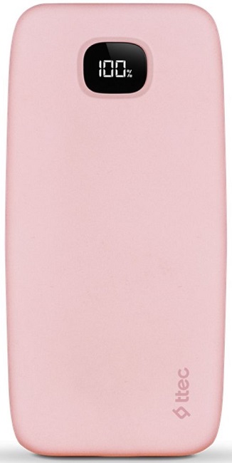 Baterie portabilă ttec - ChargeUp Pro, 10 000 mAh, roz
