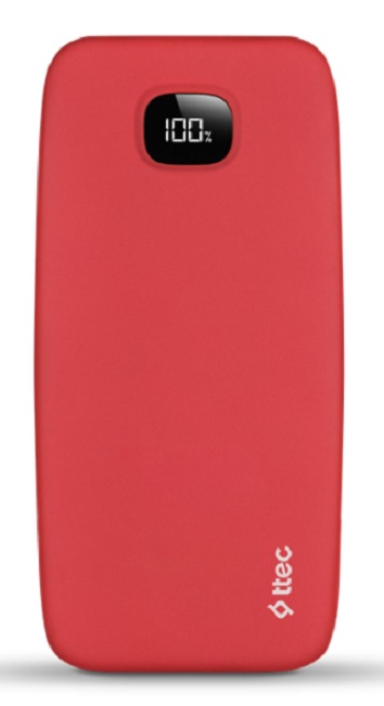 Baterie portabilă ttec - ChargeUp Pro, 20 000 mAh, roşu