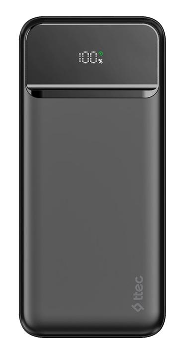 Baterie portabilă ttec – ReCharger LCD, 20000 mAh, neagră