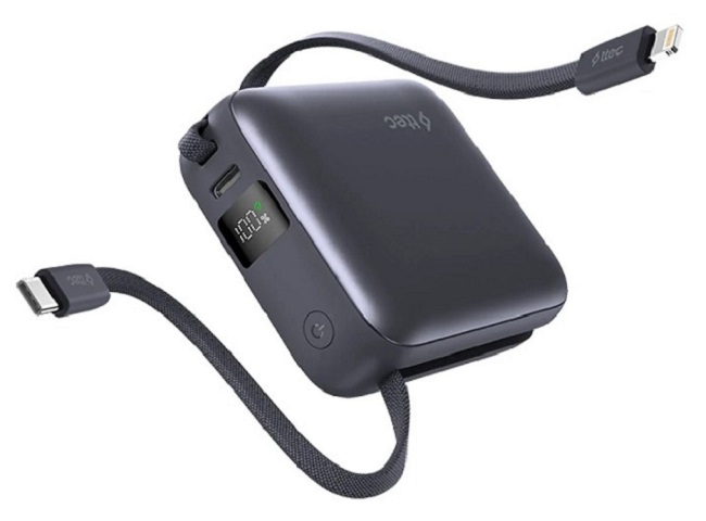 Baterie portabilă ttec - Recharger Mini LCD, 10 000 mAh, negru