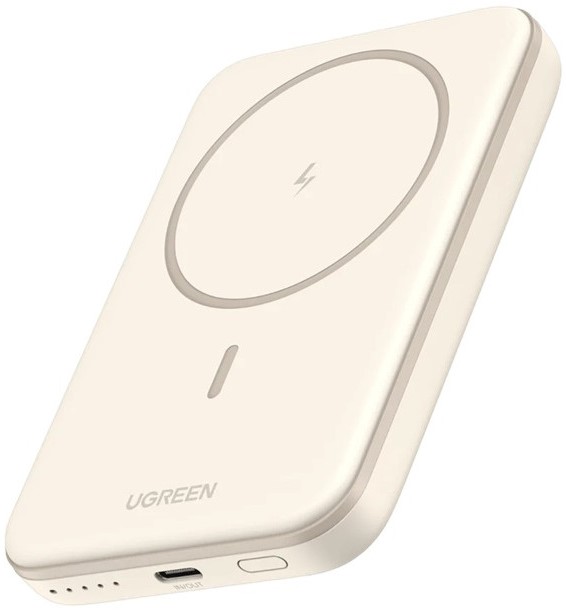 Baterie portabilă  Ugreen - PB560 Mini Magnetic Wireless, 5000 mAh, alb