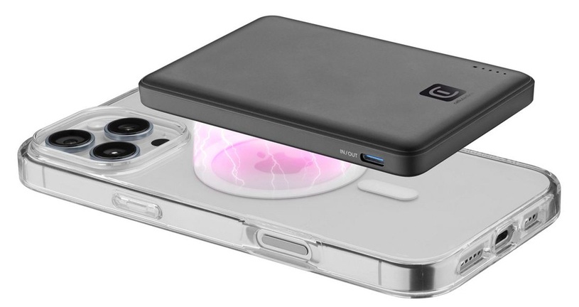Baterie portabilă fără fir Cellularline – MagSafe 5000, 5000 mAh, Neagră