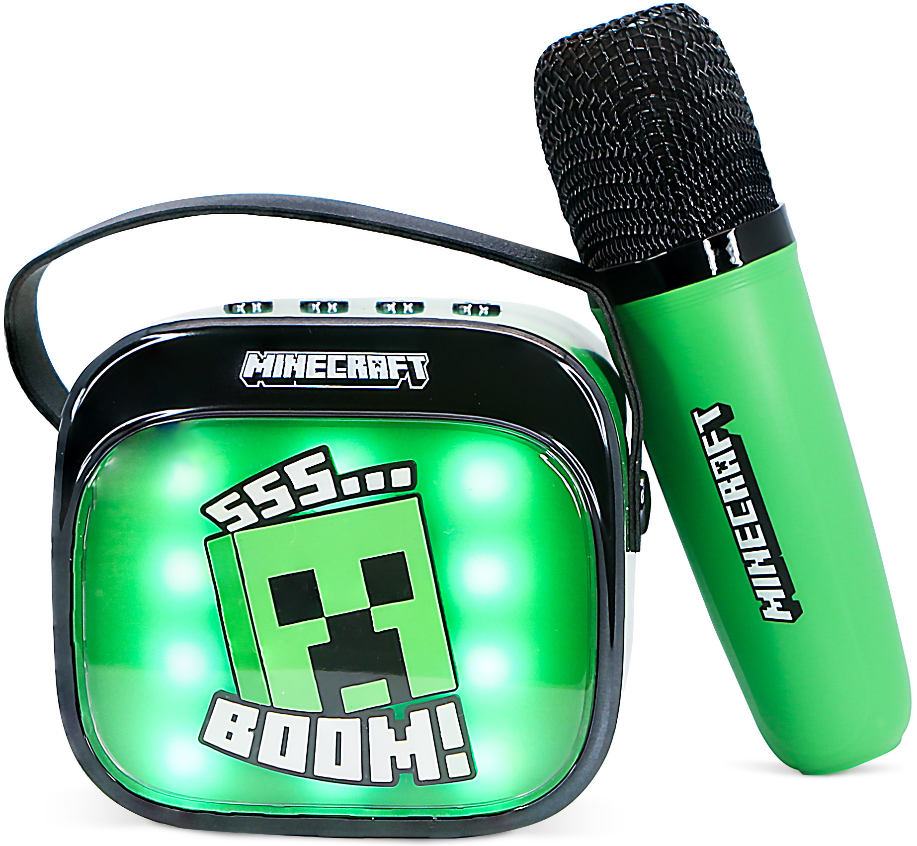 Boxa portabila OTL Technologies - Minecraft PopSing Karaoke Speaker &amp; Microphone, verde