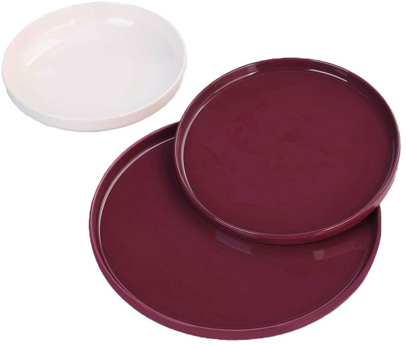 Serviciu de mese din porțelan Morello - Modern Red, 18 părți