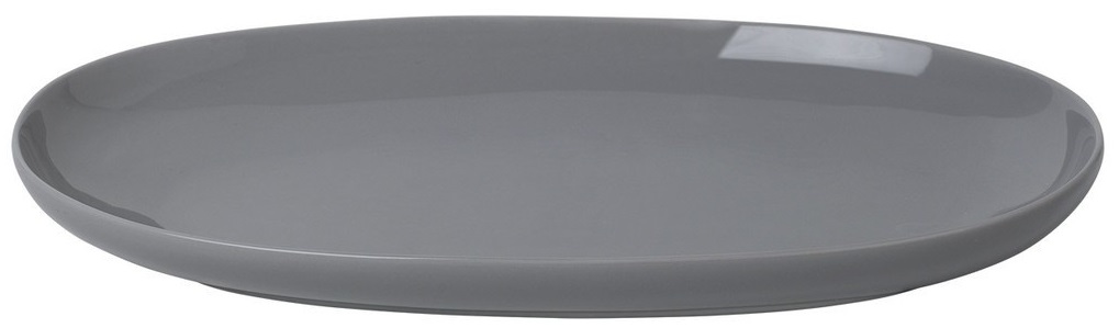 Farfurie ovala din portelan Blomus - Ro, 18 х 30 cm, gri
