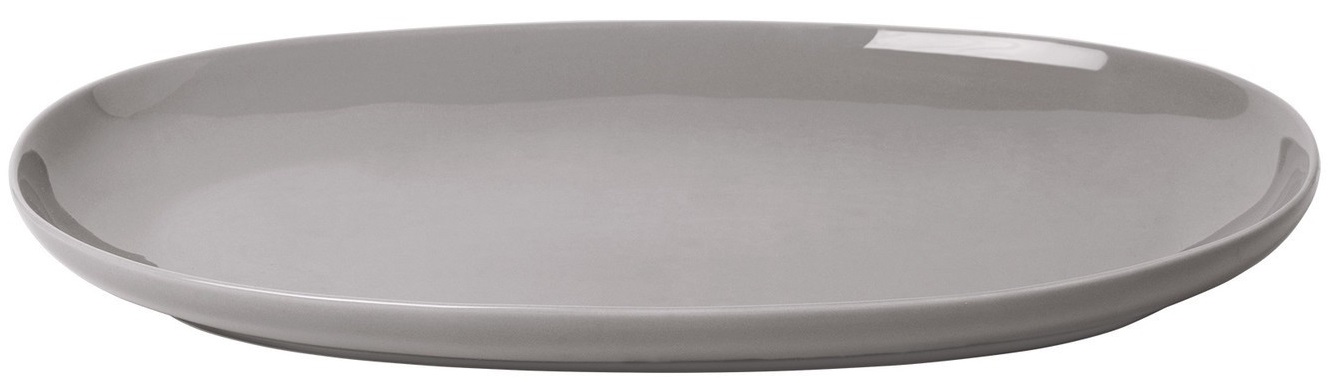 Farfurie ovala din portelan Blomus - Ro, 20 х 35 cm, gri