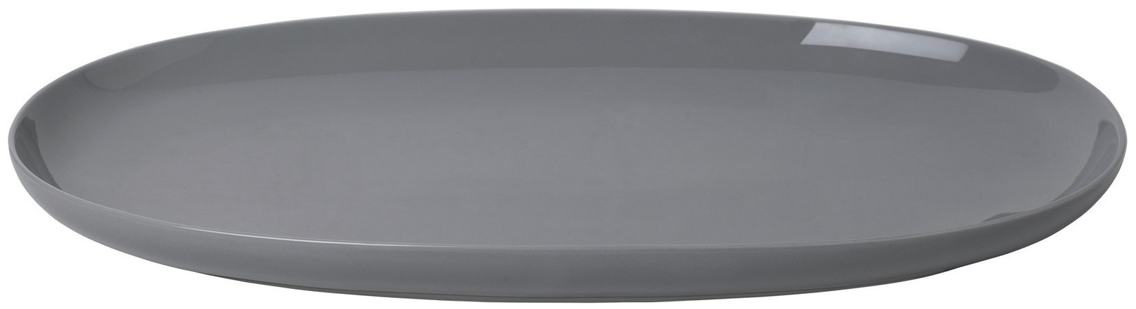 Farfurie ovala din portelan Blomus - Ro, 24 х 40 cm, grafit