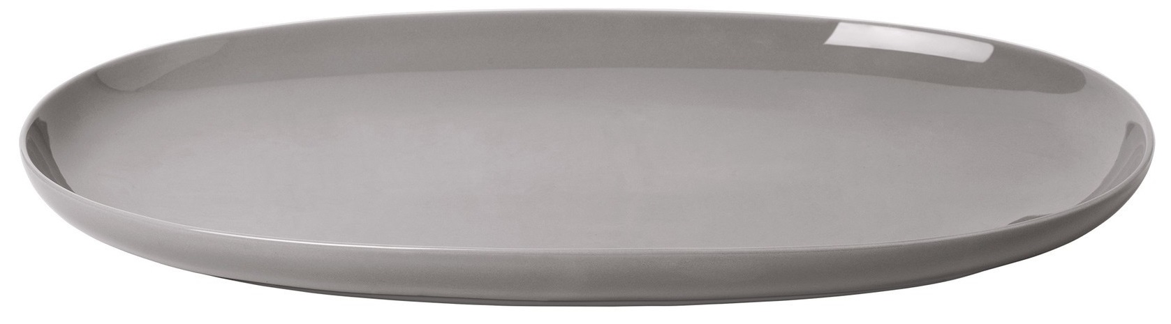 Farfurie ovala din portelan Blomus - Ro, 24 х 40 cm, gri