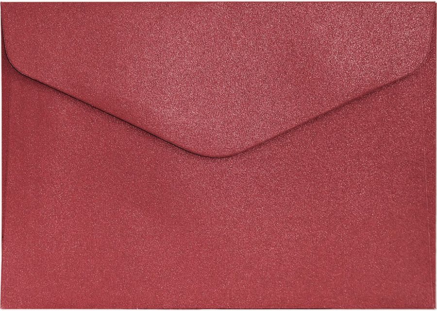Plic poștal Galeria Papieru - C6, roșu perlat, 10 bucăți