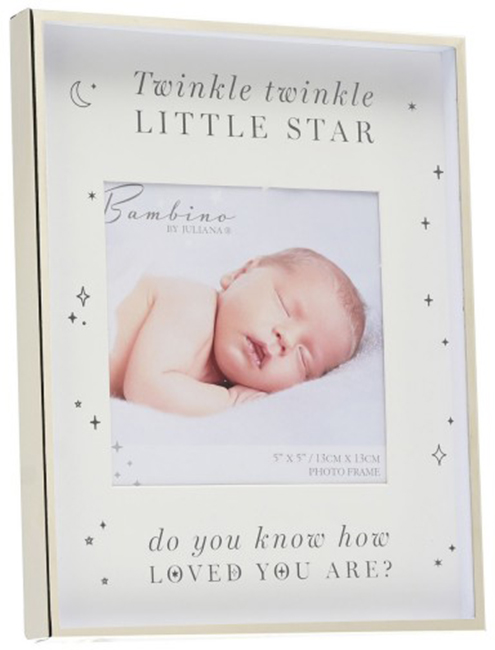 Ramă foto placată cu argint Widdop Bambino - Twinkle twinkle little star