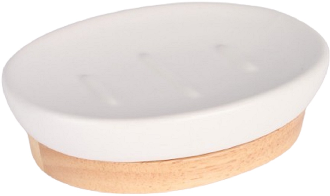 Suport pentru săpun Inter Ceramic - Bailey, 13,5 x 9,7 x 3,5 cm, alb