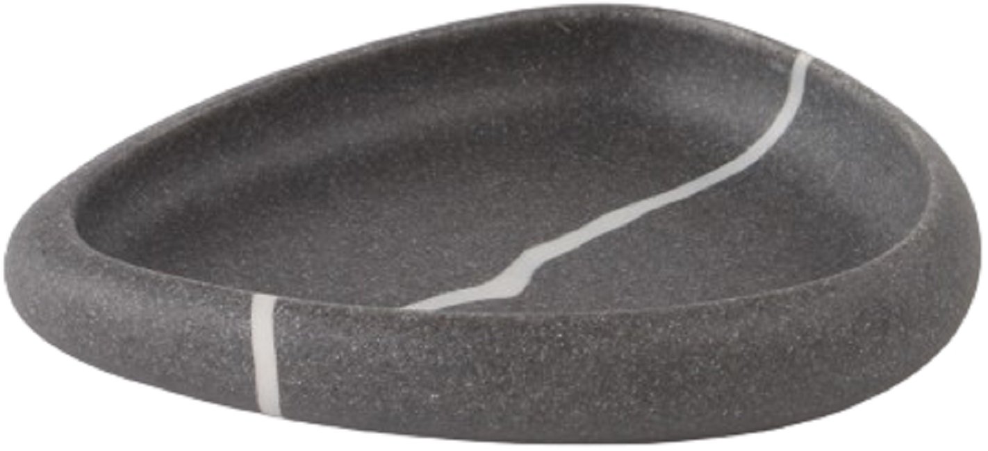Suport pentru săpun Inter Ceramic - Kobea, 13 x 10.7 x 2.3 cm, gri