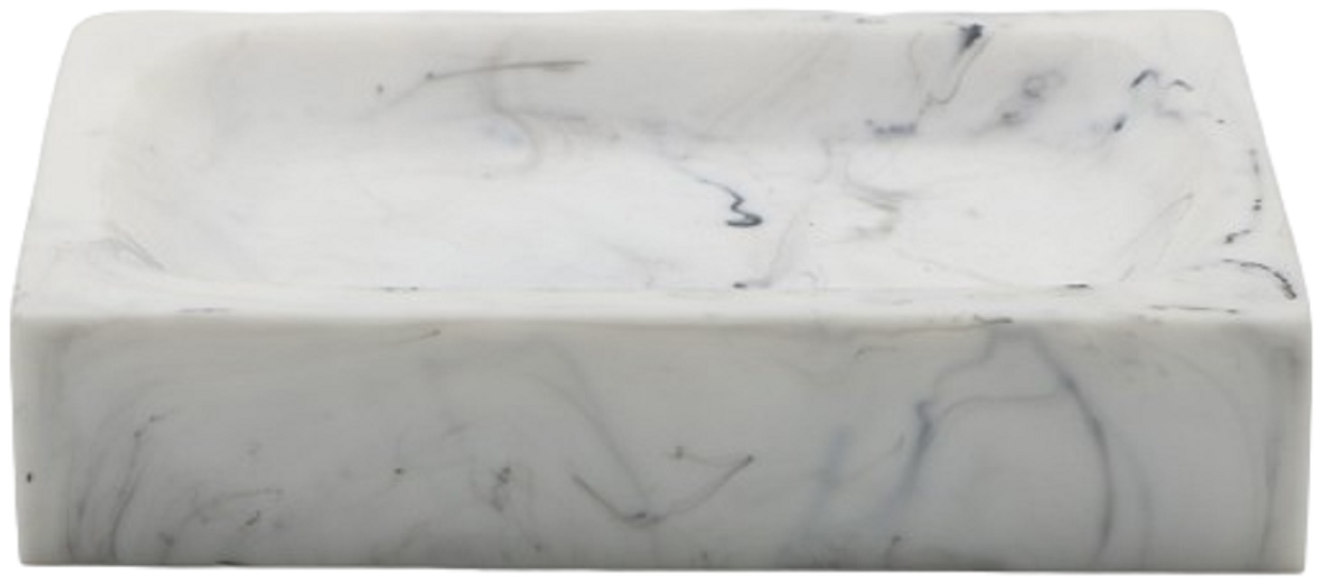 Suport pentru săpun Inter Ceramic - Lane, 11.2 x 7.5 x 2.5 cm,marmură albă