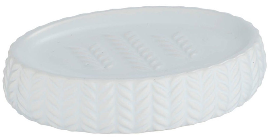 Suport pentru săpun Wenko - Barinas, 12,3 x 2,7 x 8,7 cm , ceramică, alb