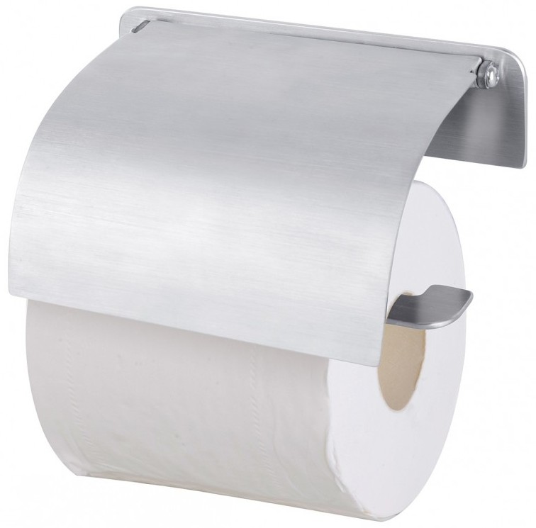 Suport hârtie igienică cu capac Inter Ceramic - Elinor, argintiu