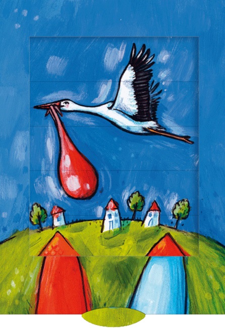 Felicitare de salutare  Living Card - barză