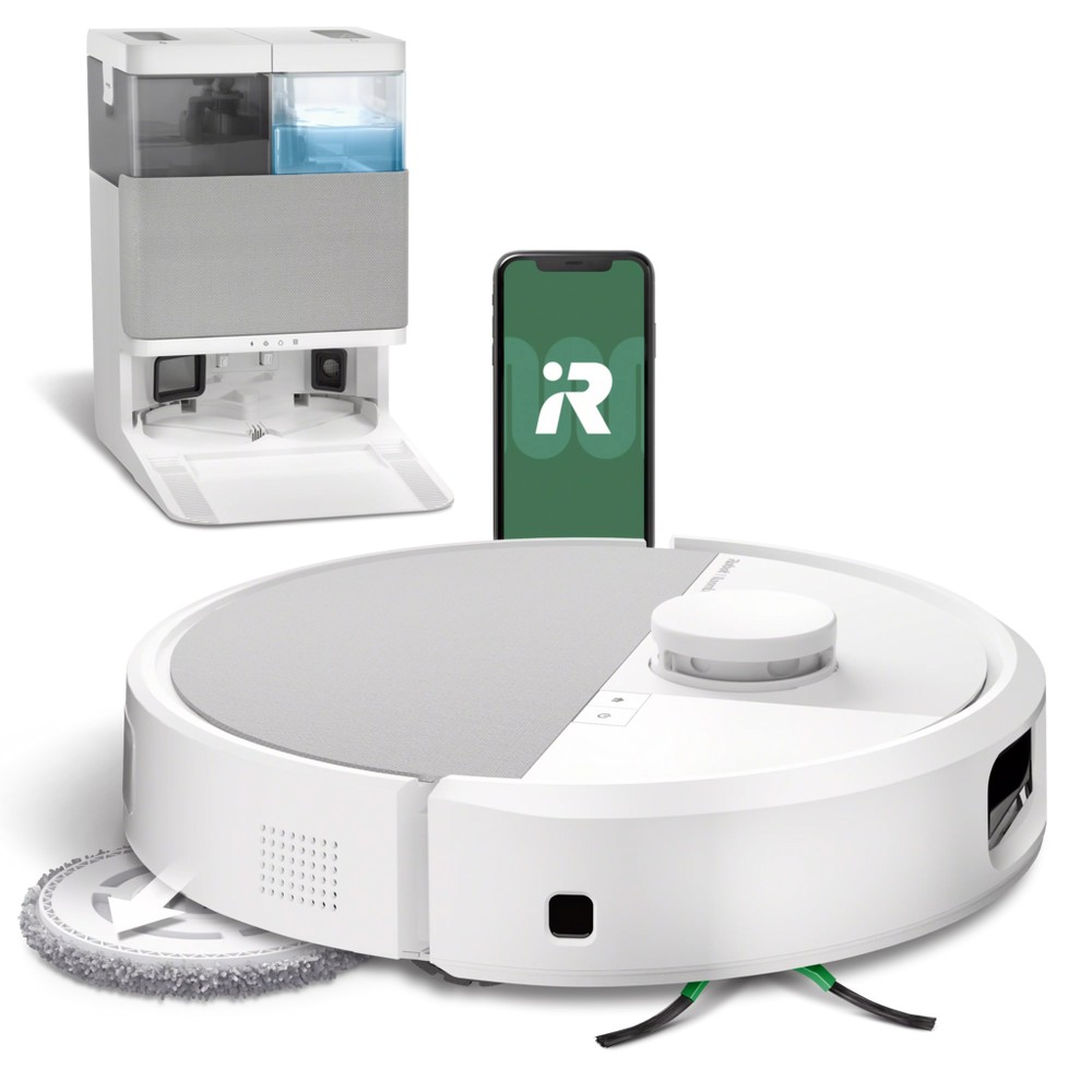 Aspirator robot iRobot - Roomba Plus 505 Combo cu stație de andocare AutoWash, alb