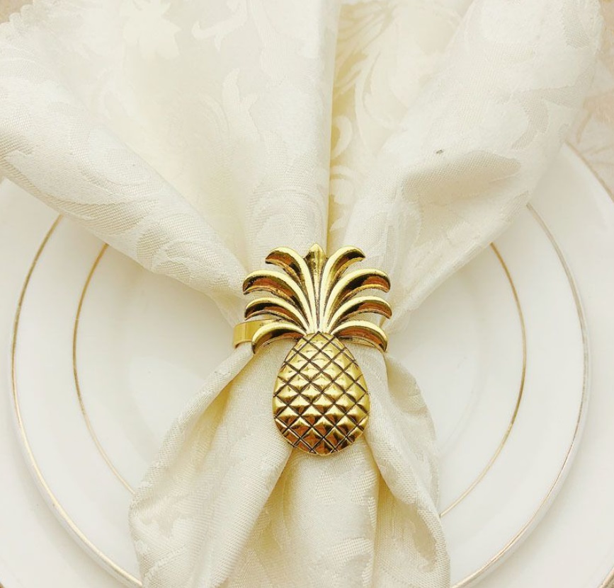 Inele de șervețel  Morello - Ananas Gold, 6 buc.