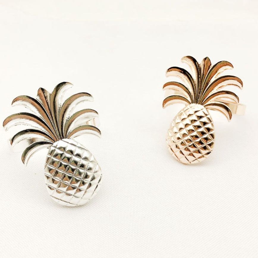 Inele de șervețel  Morello - Ananas Silver, 6 buc.