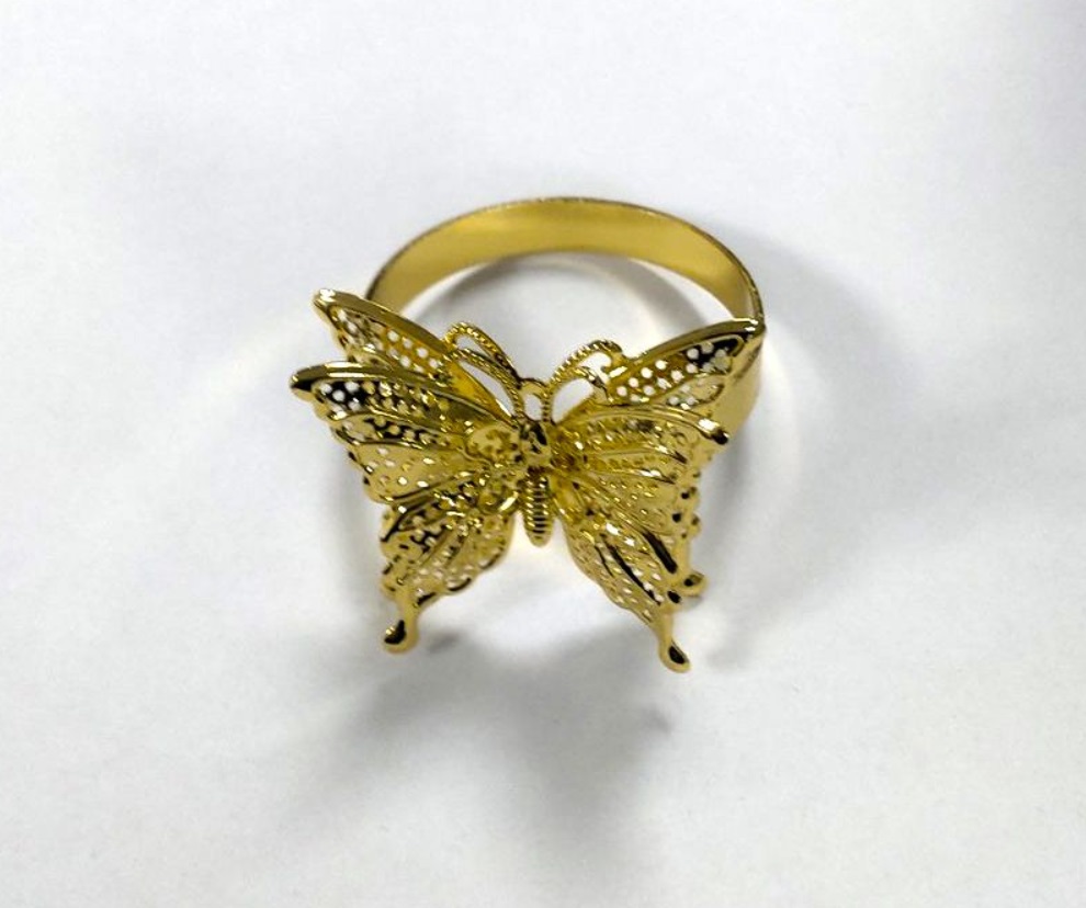 Inele de șervețel  Morello - Butterfly Gold, 6 buc.