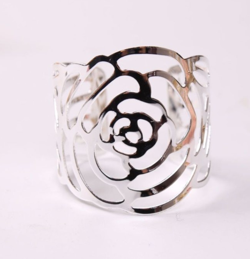 Inele de șervețel  Morello - Silver Rose, 6 buc.