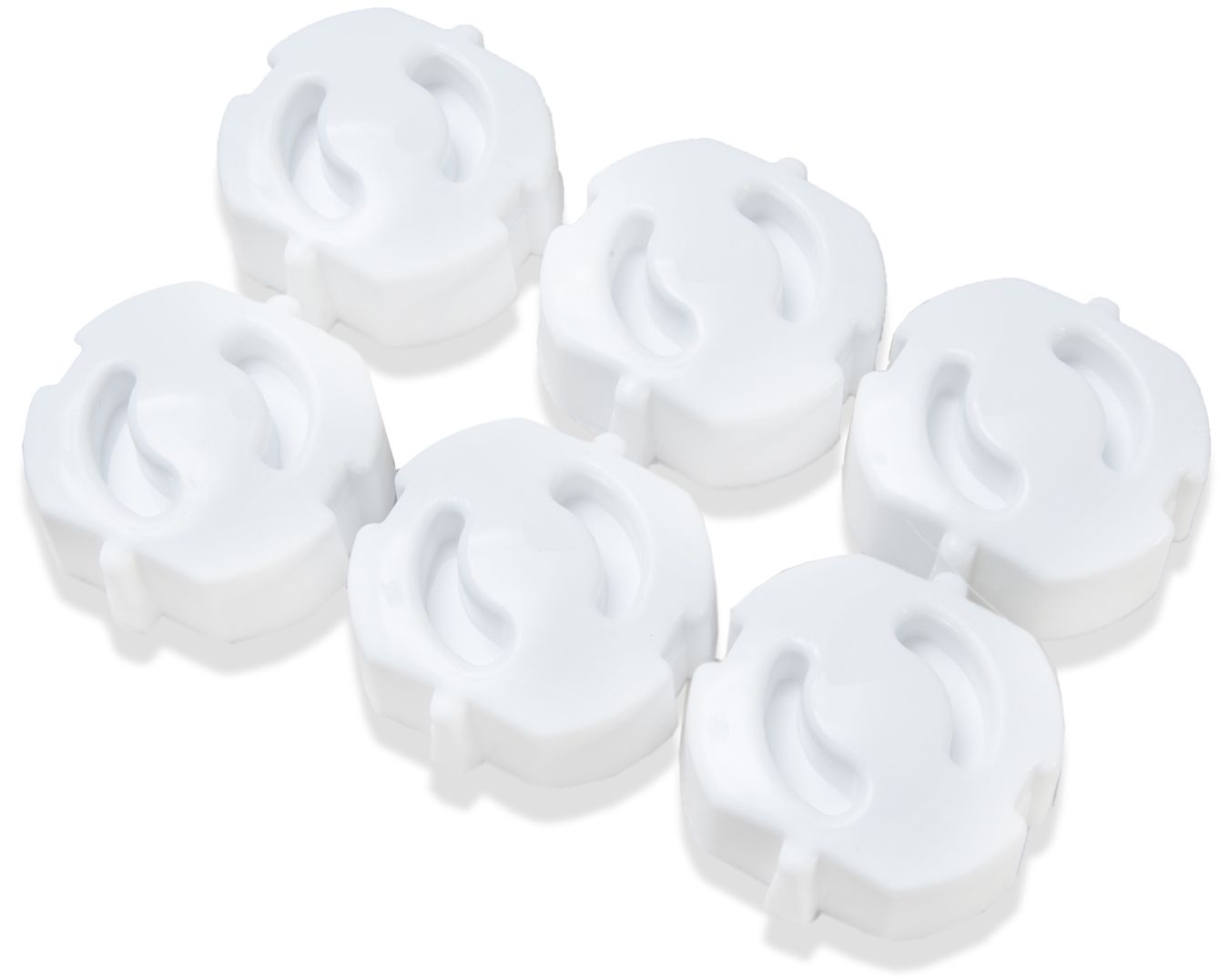 Protecții pentru prize BabyJem - 6 bucăți, 3 x 3 cm, alb