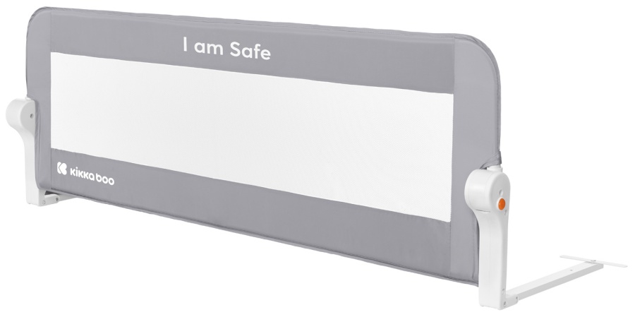 Barieră de protecție pentru pătuț KikkaBoo - I am safe, 120 cm, gri
