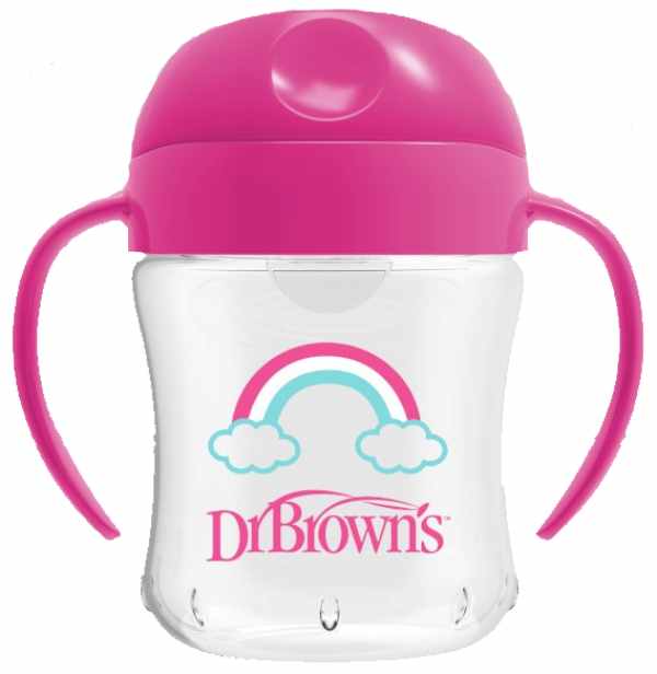 Cană de tranziție cu vârf moale Dr. Brown's - 180 ml, Pink