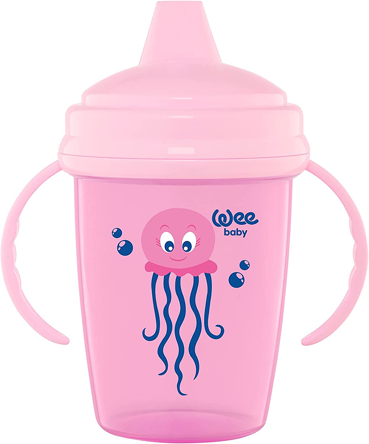 Cană de tranziție Wee Baby - Enjoy, roz, 240 ml