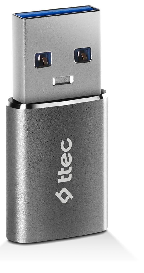 Adaptor ttec – 2DK44UG, USB-A/Type-C, gri