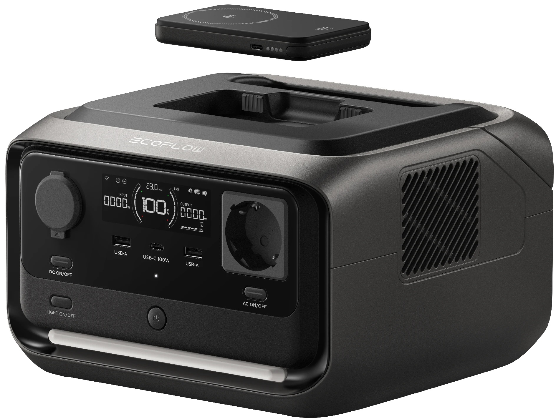Centrală electrică portabilă  EcoFlow - RIVER 3 PLUS WIRELESS, negru