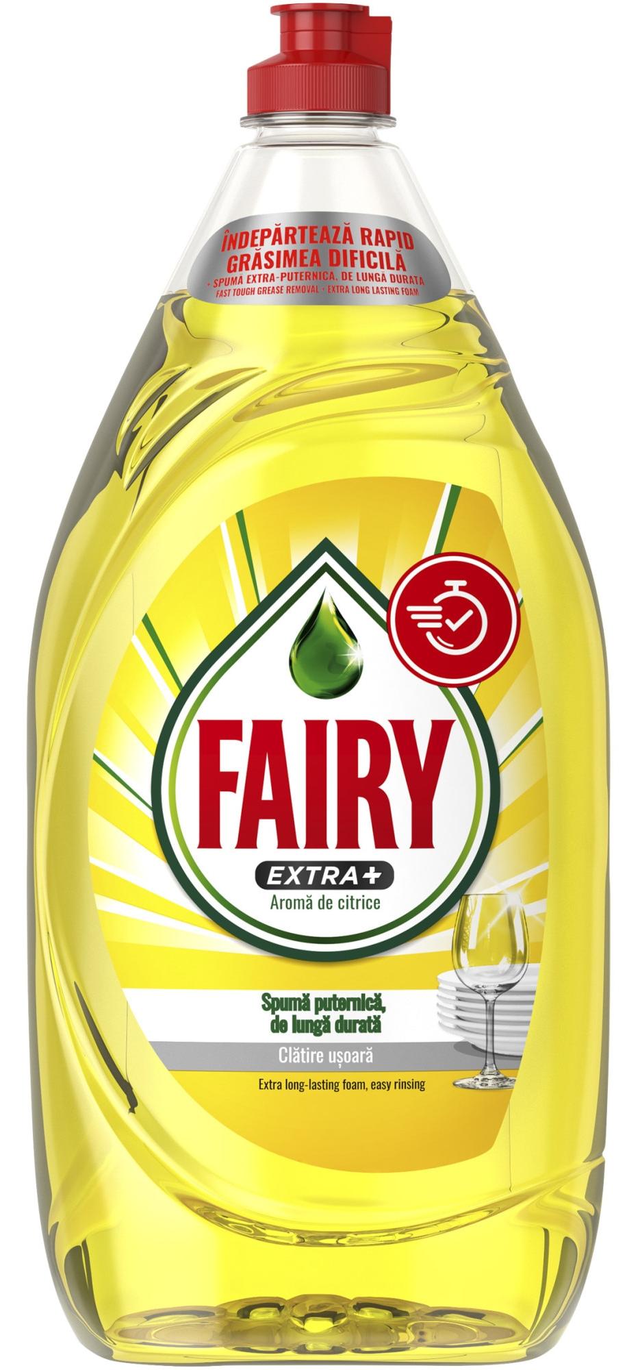Detergent de vase Fairy - Extra Plus, citrice, 1.35 l