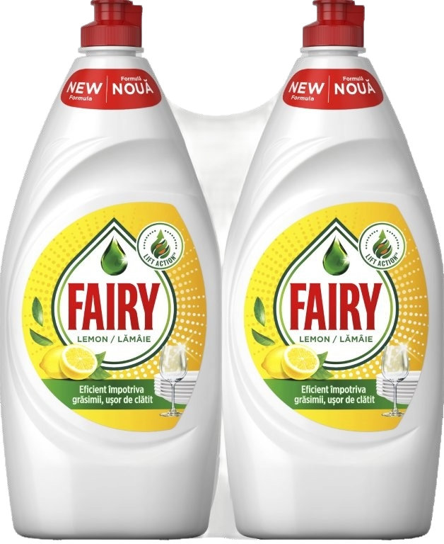 Detergent pentru vase Fairy - Lemon, 2 x 750 ml