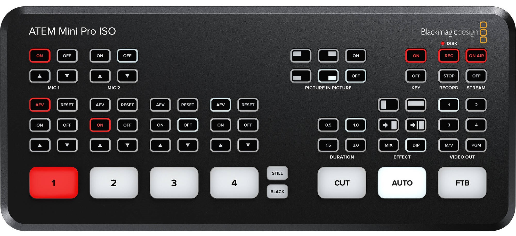 Comutator audio/video Blackmagic Design - ATEM Mini PRO ISO, negru