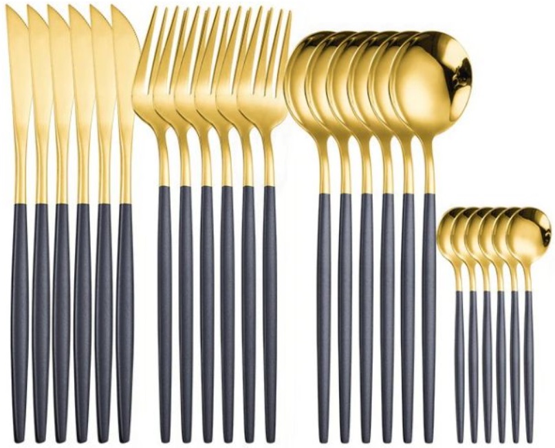 Tacâmuri  Morello - Black &amp; Gold, 24 piese