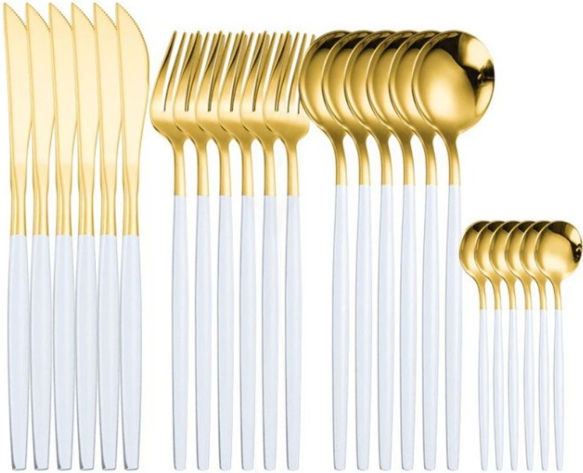 Tacâmuri  Morello - White &amp; Gold, 24 piese