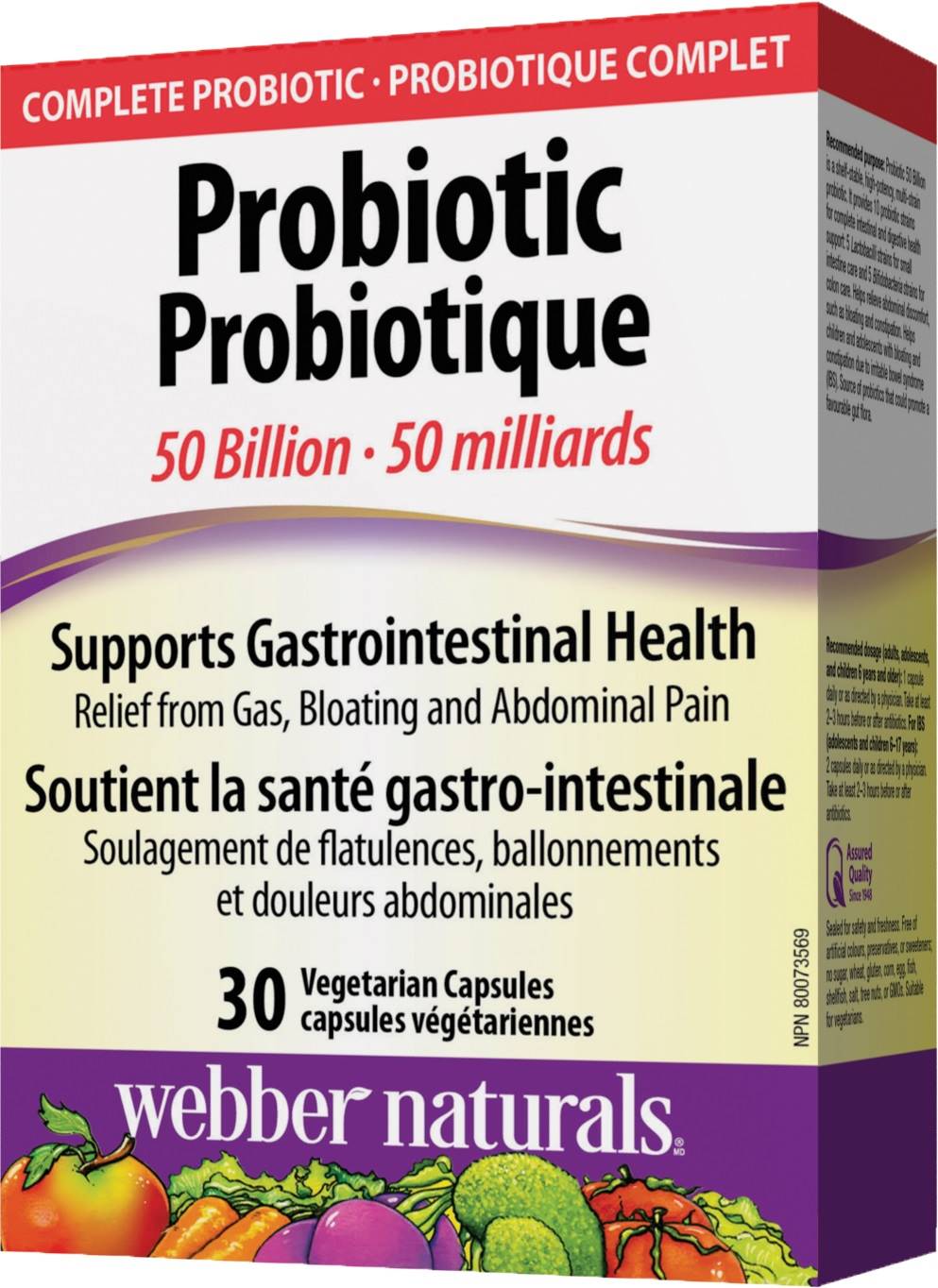 Probiotic 50 Billion, 30 capsule vege, Webber Naturals