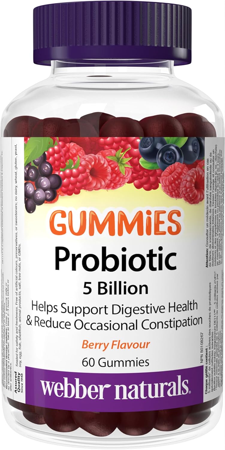 Probiotic Gummies 5 Billion, 60 tablete de jeleu, Webber Naturals
