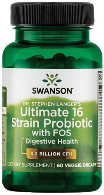 Ultimate 16 Strain Probiotic with FOS, 60 capsule, Swanson