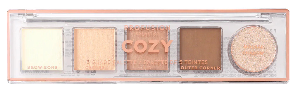 Profusion Cosmetics Paletă de farduri de pleoape Cozy, 5 culori