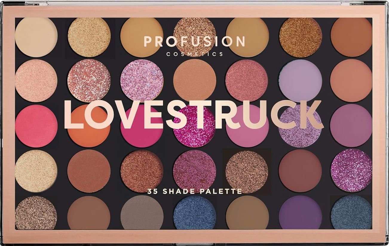 Profusion Cosmetics Paletă de farduri de pleoape Lovestruck, 35 culori