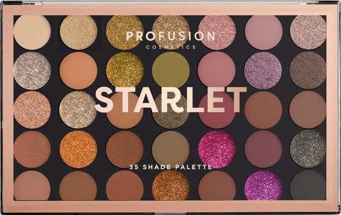 Profusion Cosmetics Paletă de farduri de pleoape Starlet, 35 culori