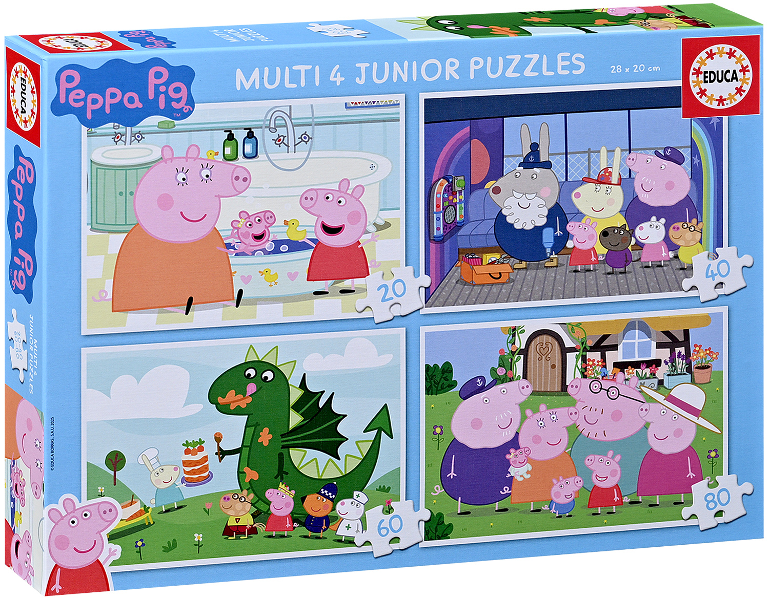 Puzzle progresiv Educa 4 în 1 - Purcelușa Peppa